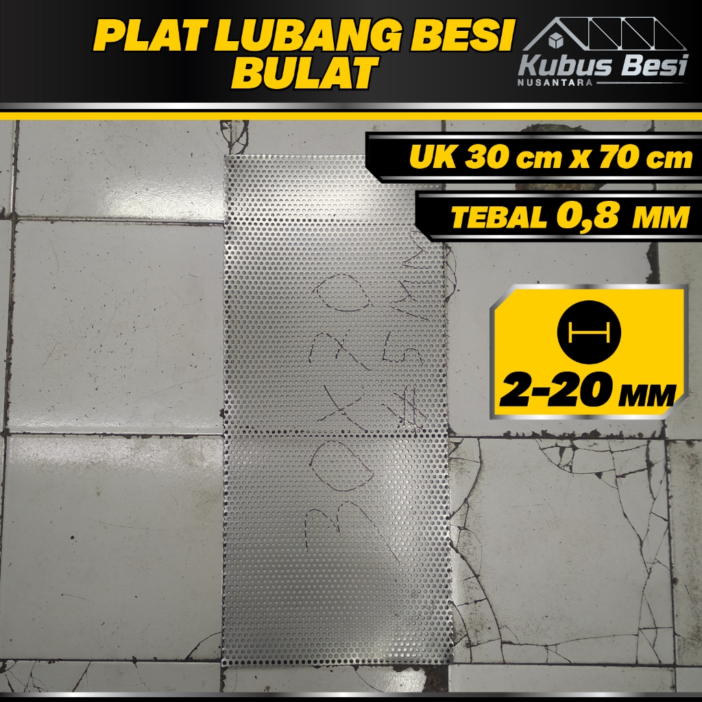 Ram Grill Speaker - 30x70 cm - Plat Lubang Bulat 2,3,4,5,6,7,8,9,10,12,14,16,18,20 mm - Tebal 0,8 mm