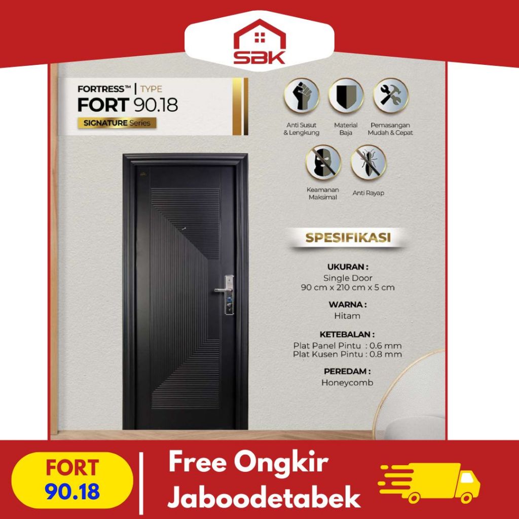 Pintu Baja Fortress | Pintu Baja 90x210 Fortress Signature Series