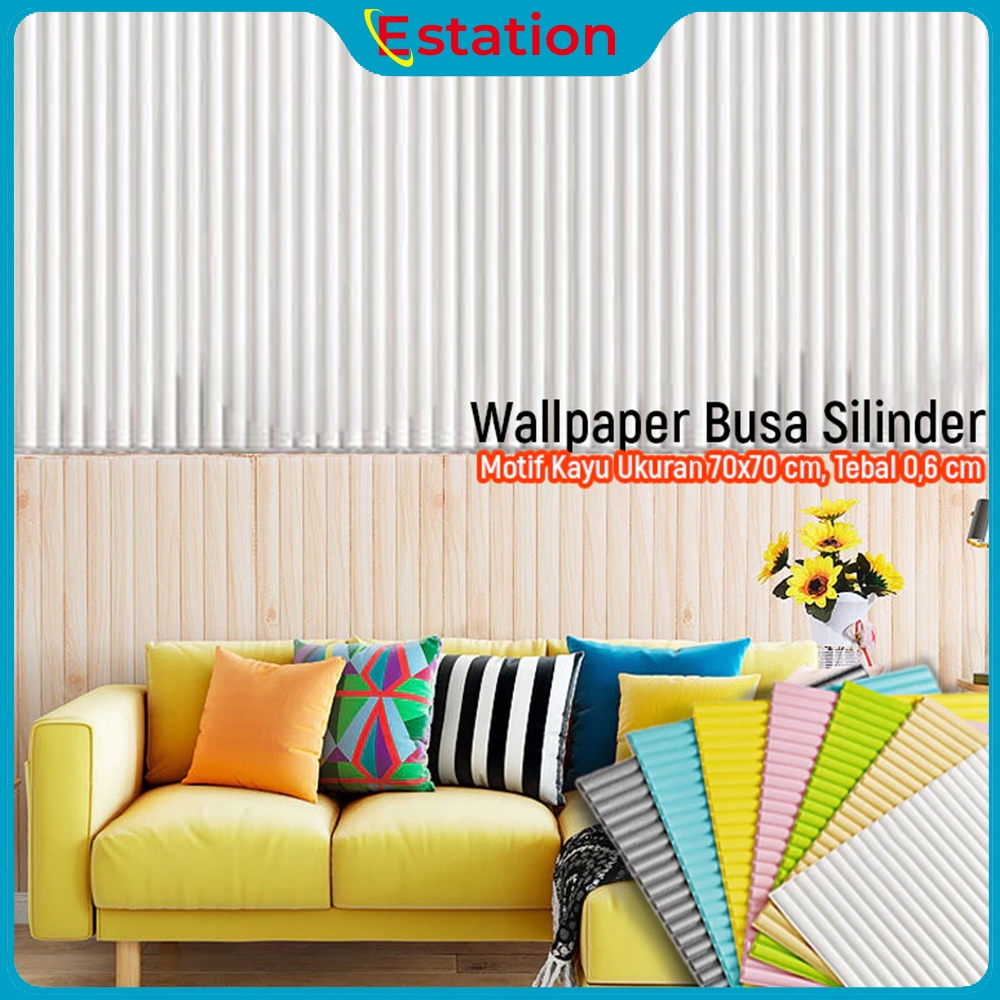 Estation - Wallpaper Sticker Dinding Foam Motif 3D Dekorasi Kamar / Wallpaper Foam 3D Plafon 70x70CM
