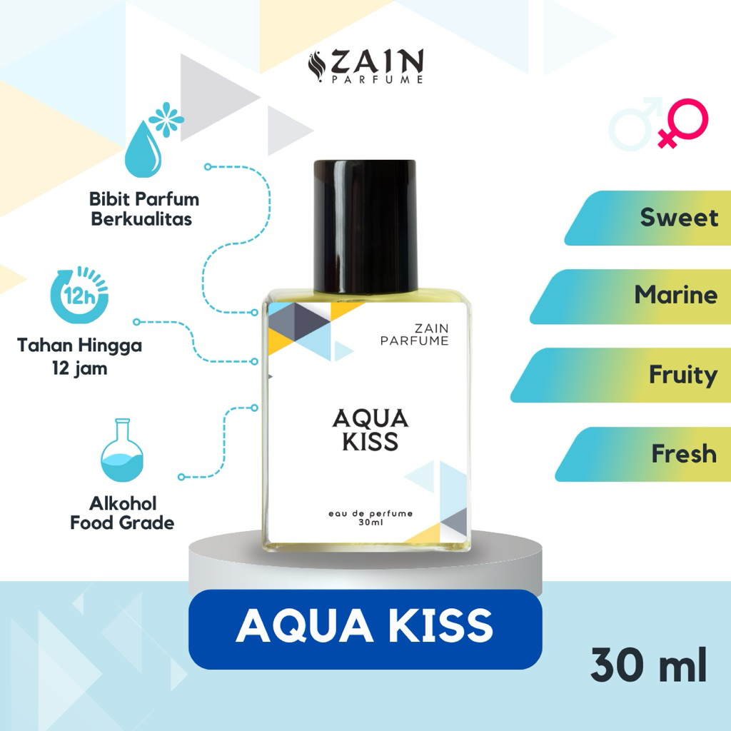 AQUA KISS by ZAIN PARFUM - Parfum Wanita Cewek Original Isi 30ml Spray | Searah Vs AQUA KISS