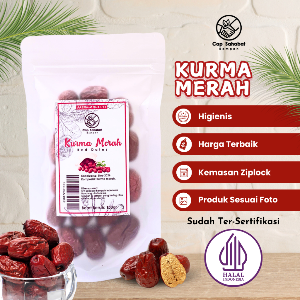 100gr Kurma Merah  / Red Dates  / Angco / Rempah / JSR 100% PREMIUM QUALITY