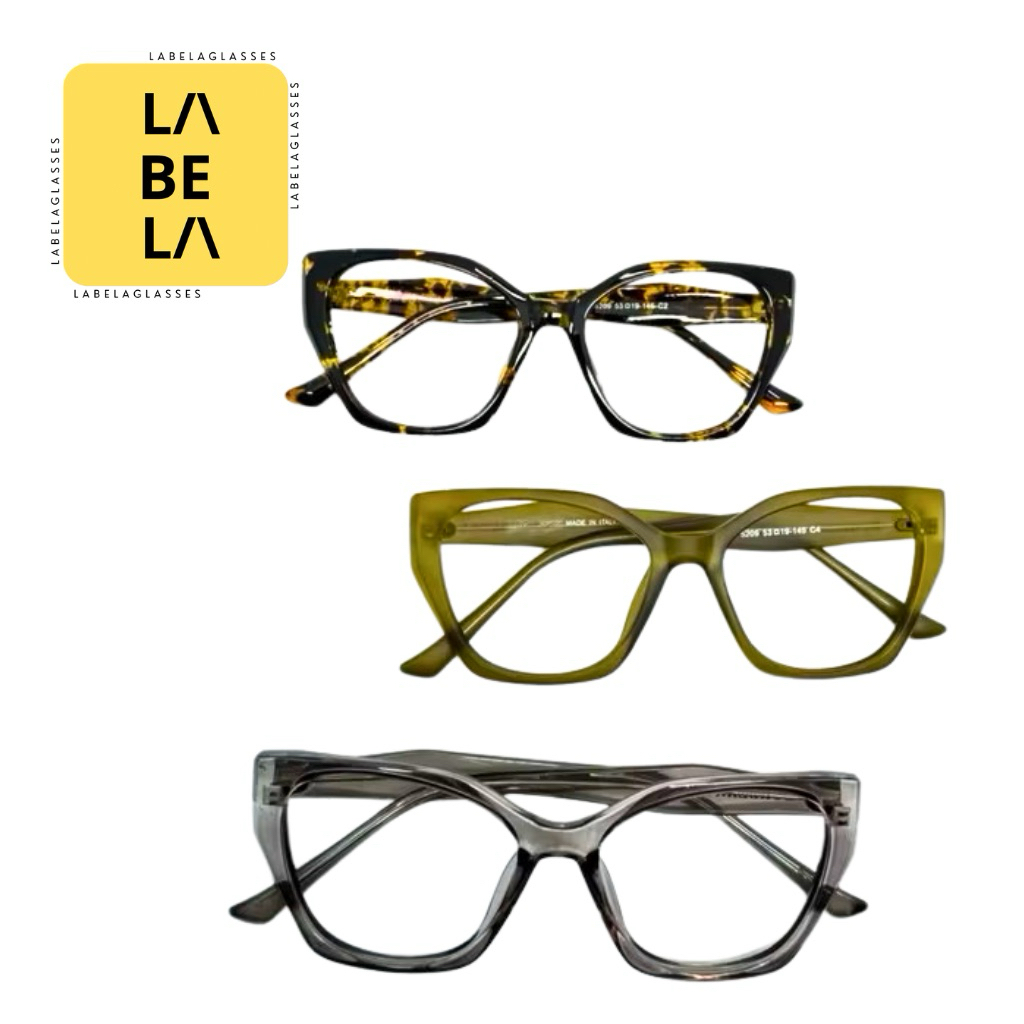 Kacamata Cat Eye Potokromik 5209 / Frame wanita lensa Antiradiasi - Blueray - Photocromic - Bluecrom