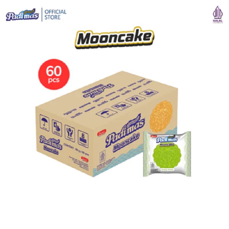 Padimas Mooncake (Kue Pia/Kue Bulan) Kacang Cokelat & Kacang Hijau 1 Dus Isi 60 Pcs