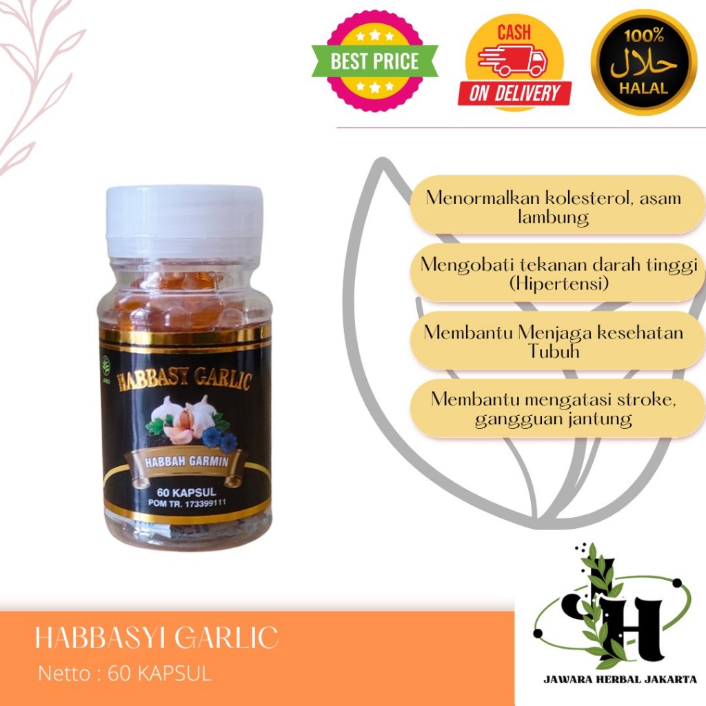 Habbasy Garlic | Habbasyi Oil | Habbatussauda Oil Plus Garlic Oil Habbah Garmin isi 60 Kps | BPOM