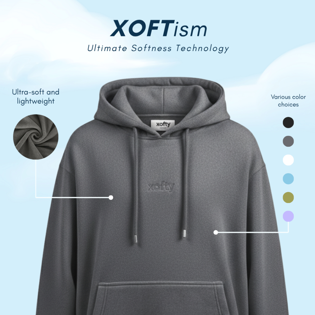 XOFTY Valtari Grey Hoodie - Hoodie Unisex untuk Daily Wear, Hangout & Aktivitas Harian | Xoftism 210