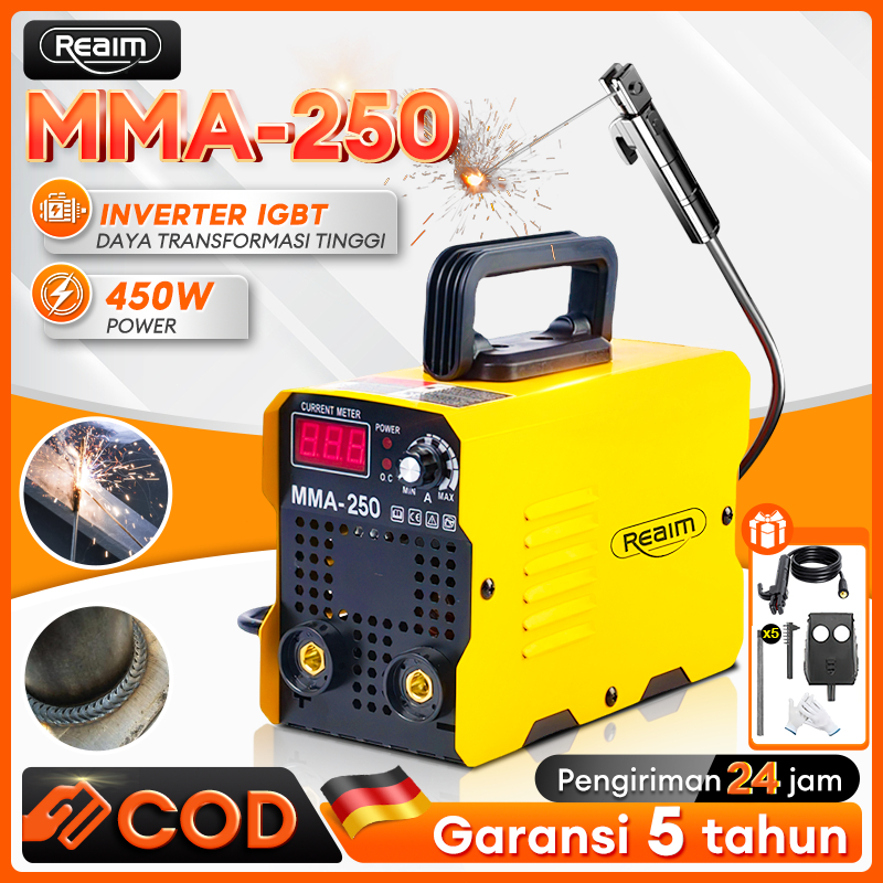 Reaim MMA-250 Mesin Las Inverter 450W Portable IGBT