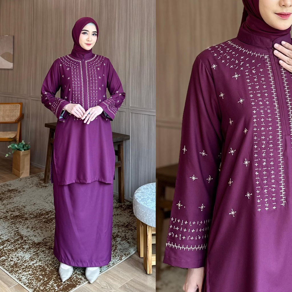 Asha set rok.baju kurung.baju melayu.set rok melayu,TOYOBO bordir,gamis melayu,baju kurung bordir,ba