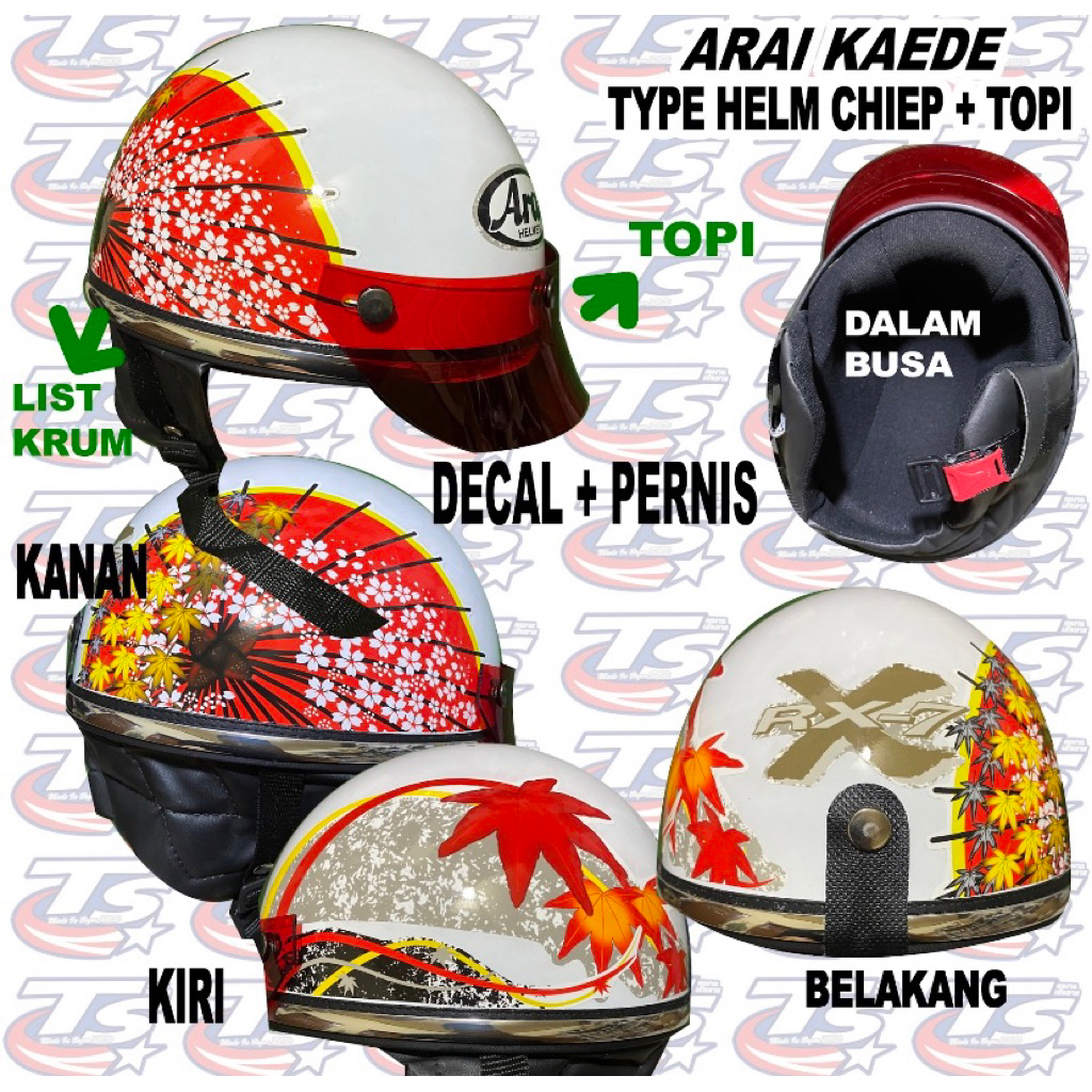 helm motif arai helm copy arai motif kaede buat ngonten