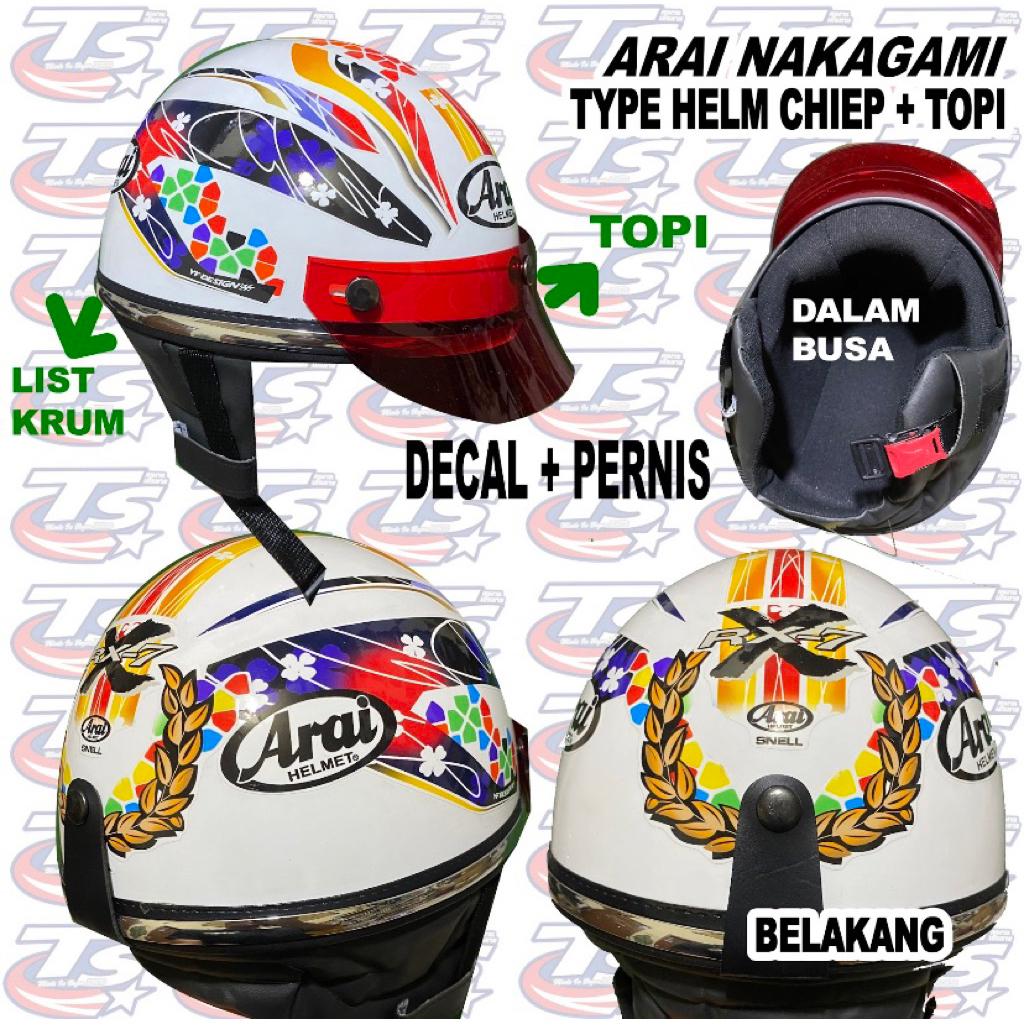 helm motif arai helm copy arai motif nakagami buat ngonten