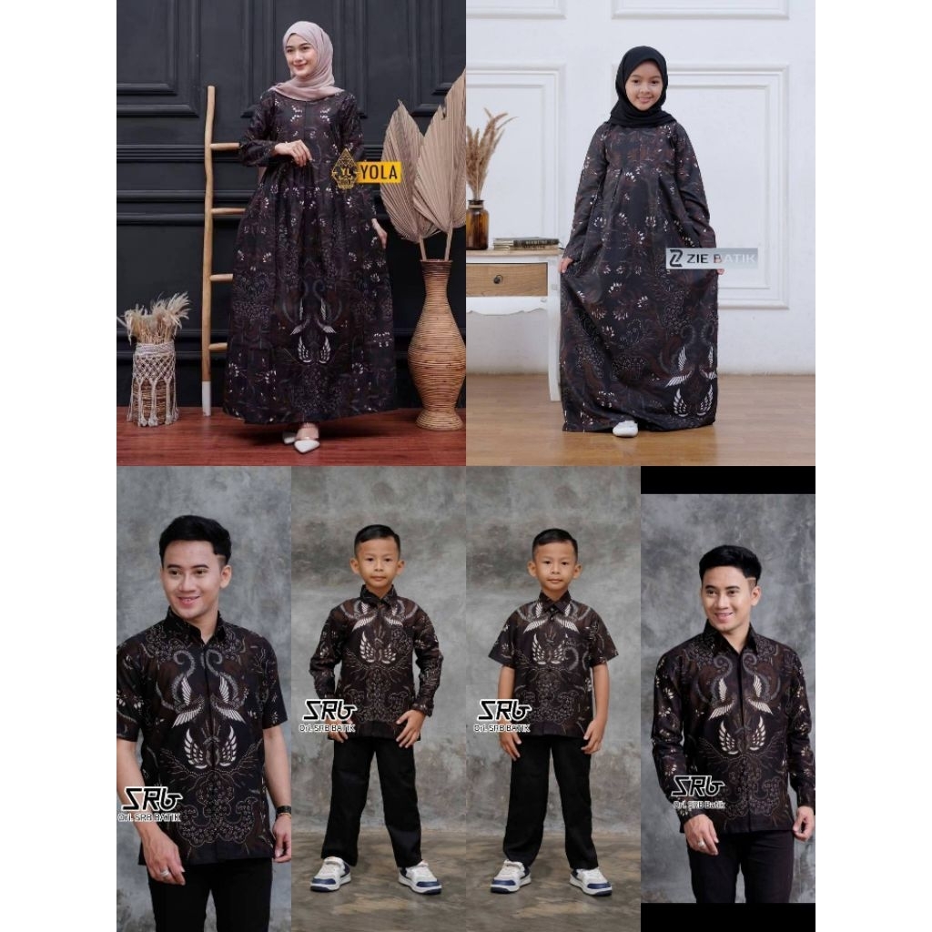 Baju batik Couple seragaman keluarga terbaru#seragaman batik warna hitam kekinian
