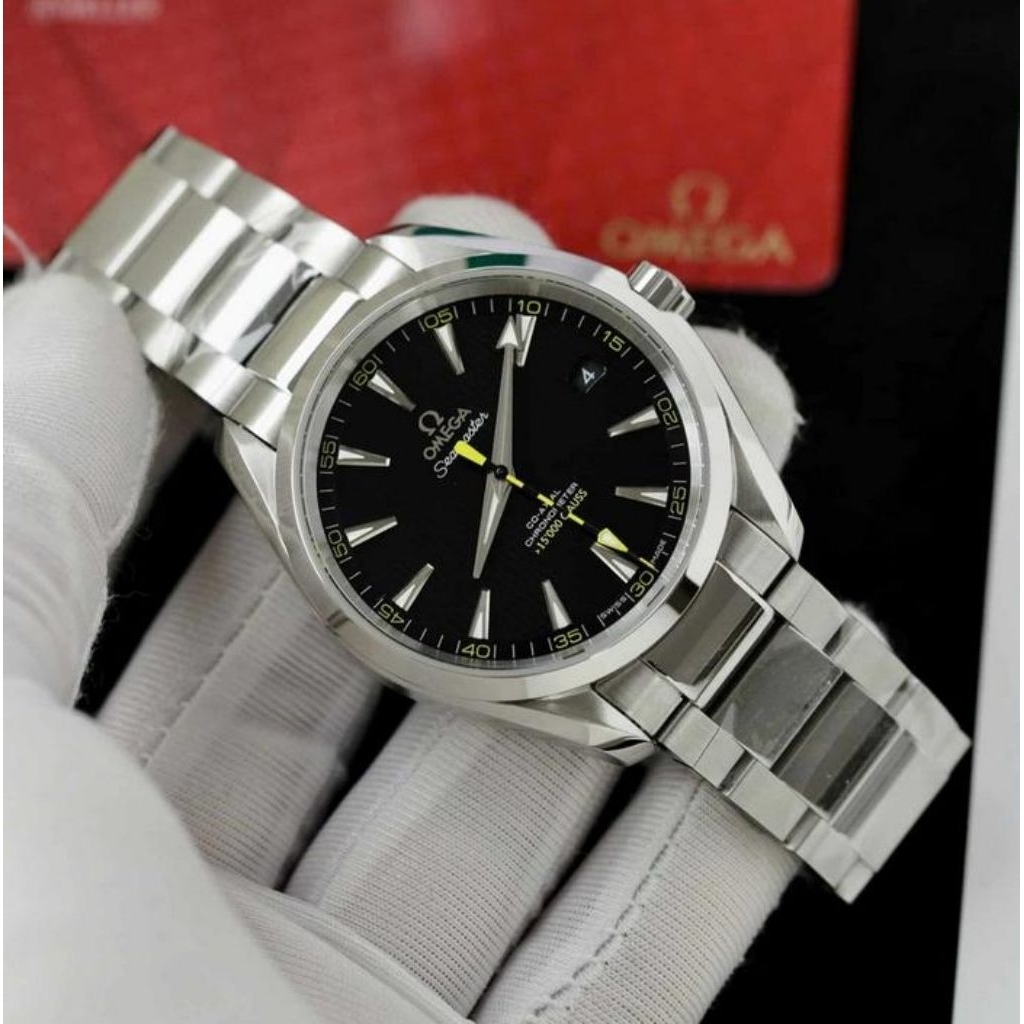 JAM TANGAN OMEGA COAXIAL15000GAUS SWISS AUTOMATIC AQUA TERRA BLACK DIAL BY VSF FACTORY