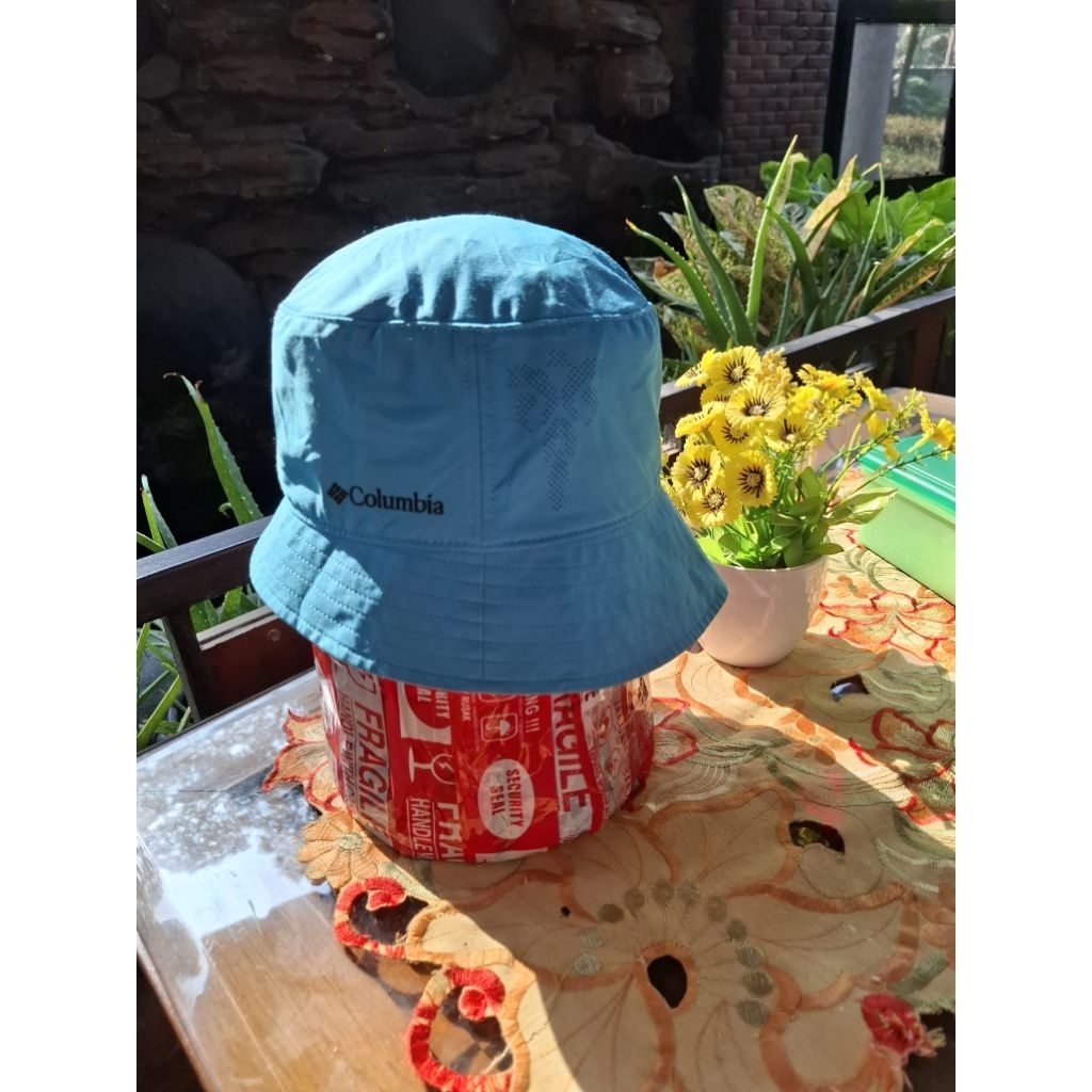 Columbia Bucket Hat S/M Original Sky Blue Quick Dry Outdoor Hat