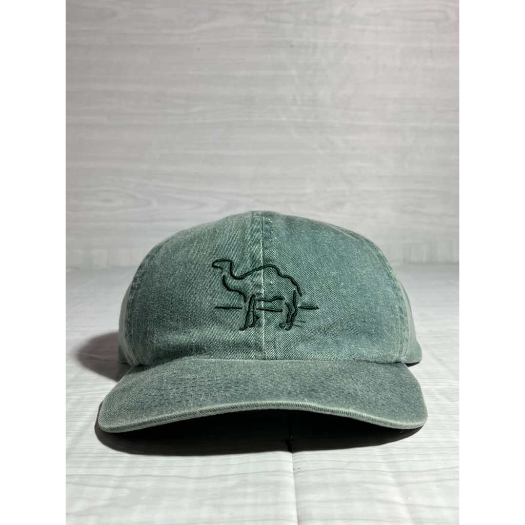 Topi vintage camel hijau washed