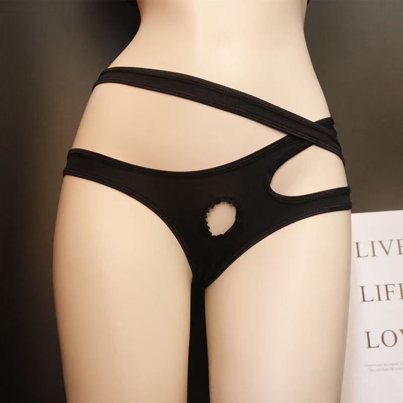 New Ice Silk Cross Black Triangle Pants