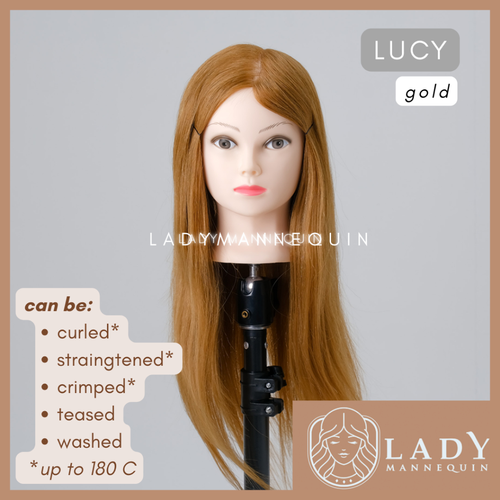 LADY MANNEQUIN (LUCY) Manekin Rambut Kepala / Patung Rambut / Patung Sanggul / Kepala Patung Rambut 