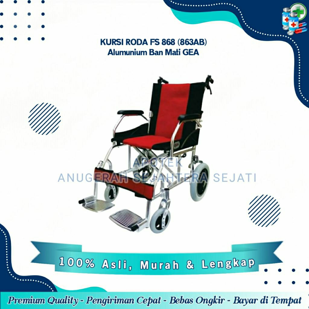 Kursi Roda FS868L Aluminium Ban Mati GEA
