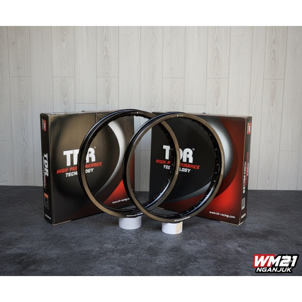 VELG velk TDR WX 160 185 RING 17 BLACK GOLD SILVER TITANIUM GREY HOLE 36 W shape Hitam emas wong mla