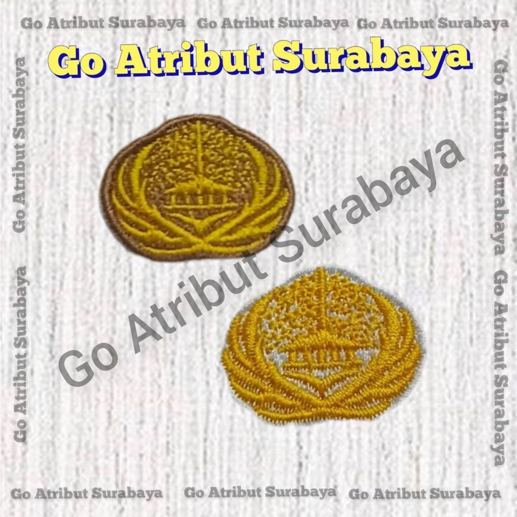 Perlengkapan PNS Bet Monogram Lambang Logo Korpri 3.5cm Full Bordiran Murah Satuan