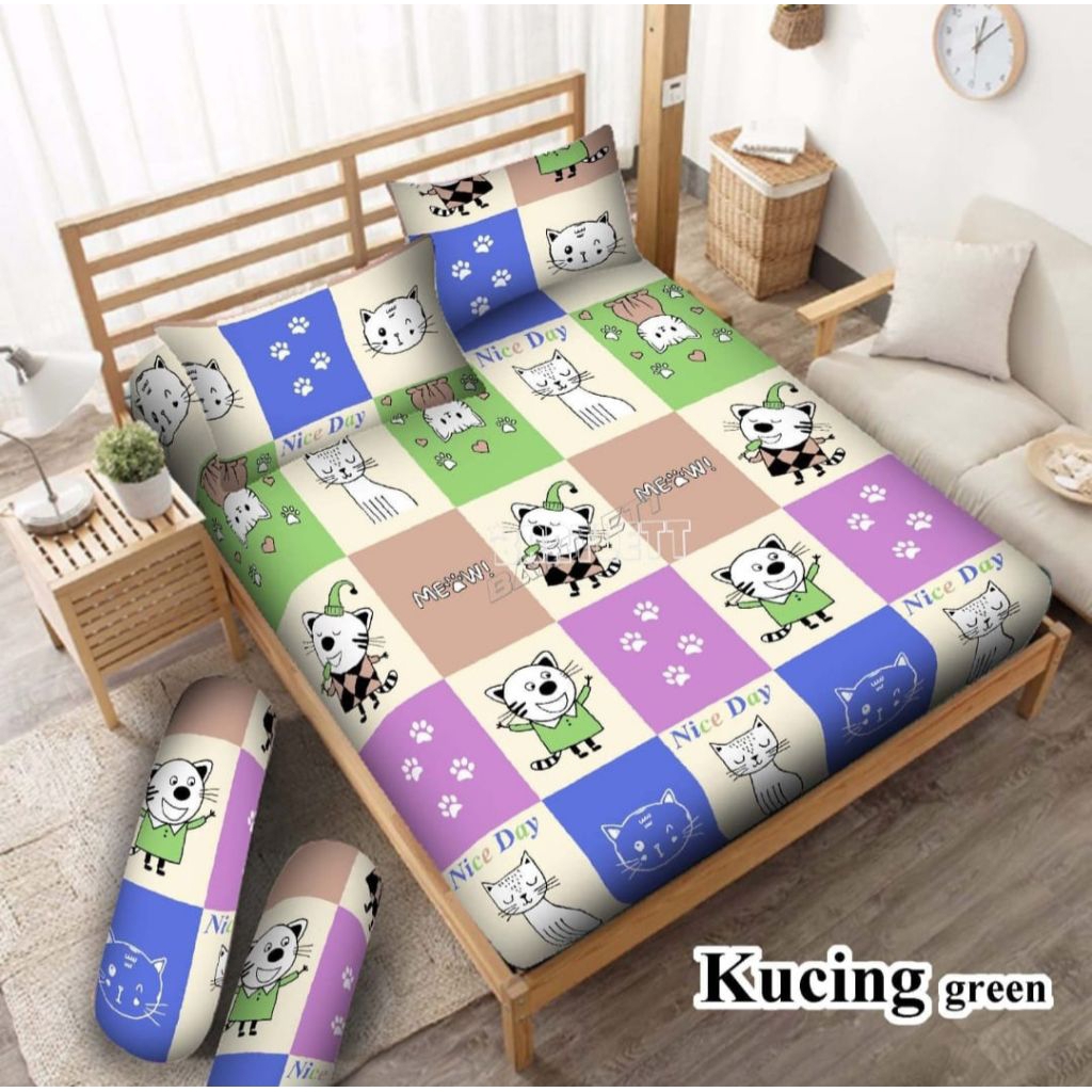 SPREI SET MOTIF KUCING TERBAIK HOMEMADE
