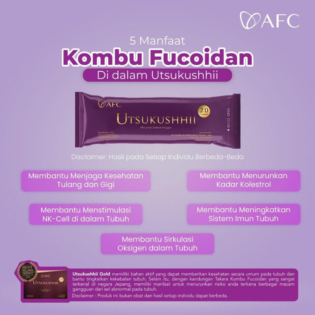 [BOX] AFC Utsukushi 1 box isi 28 sachet new EXP 2028 ORIGINAL
