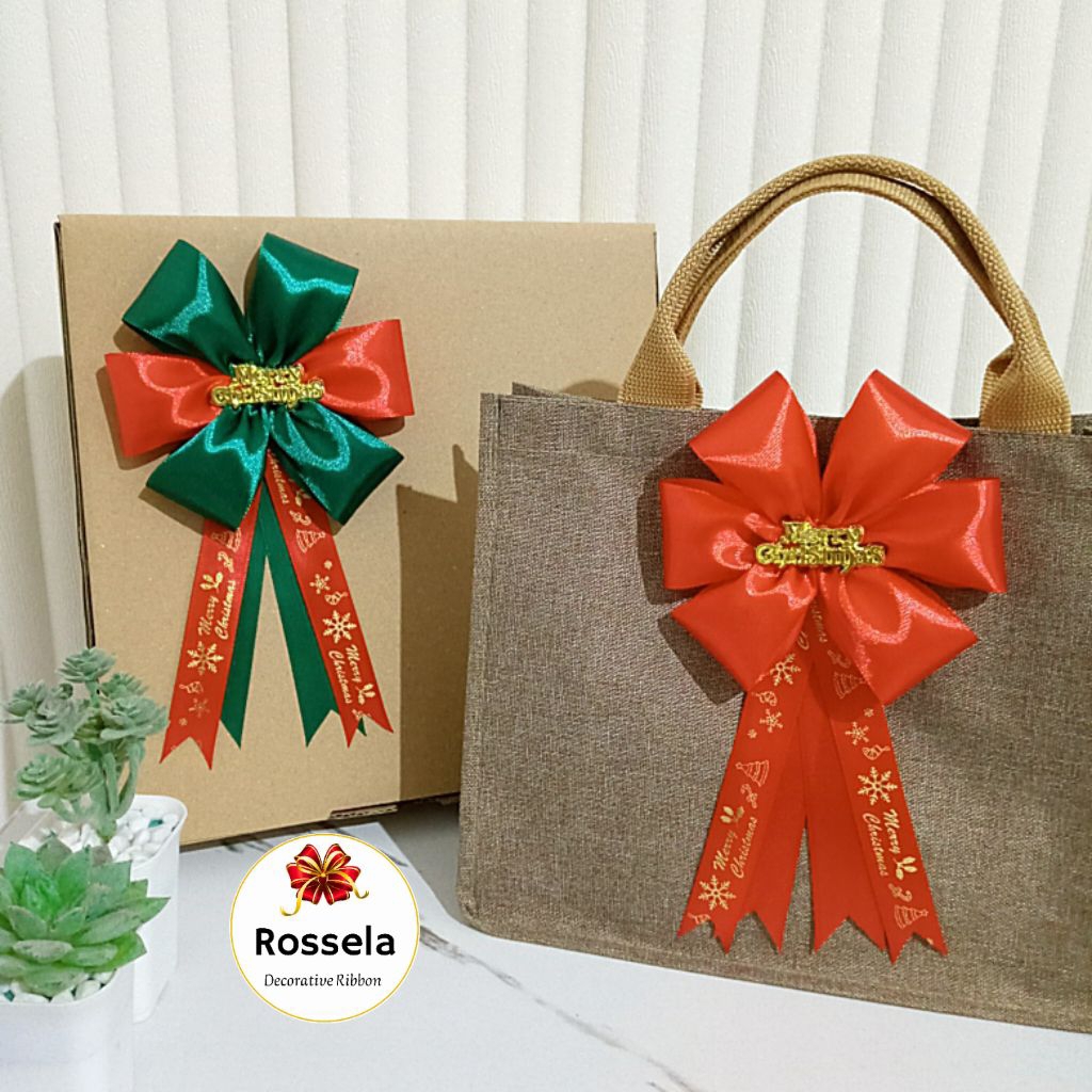 Pita Hampers Besar Siap Pakai Pita Natal Merry Christmas Pita Kado Pita Tempel