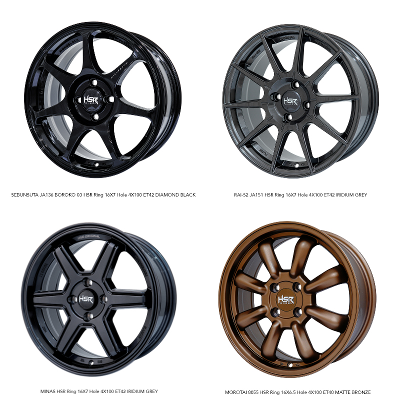 Pilihan Velg Mobil Ring 16 Lobang Baut 6 Pcd 4X100 Velg Racing JDM HSR Wheel Surabaya