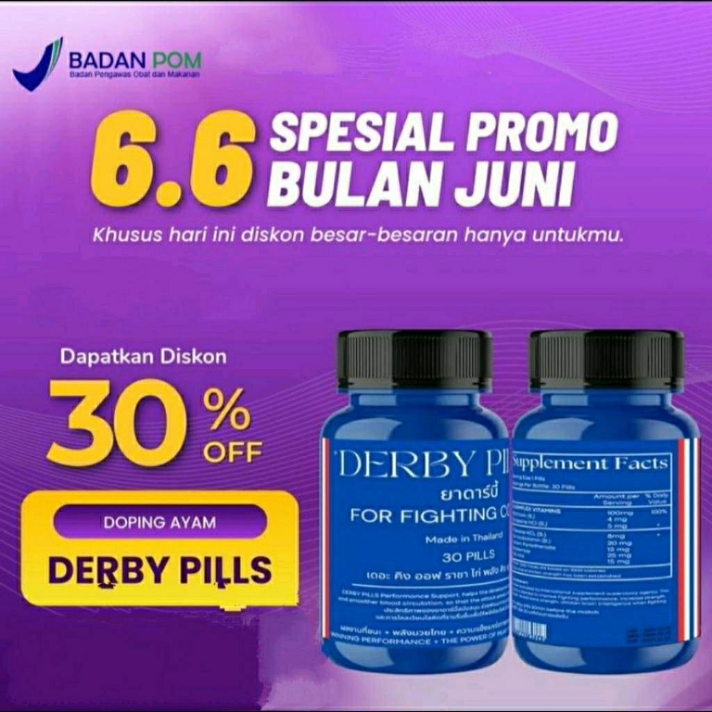 DERBY PILLS doping ayam aduan import Thailand original obat ayam, ayam laga, Taji ayam, ayam Filipin