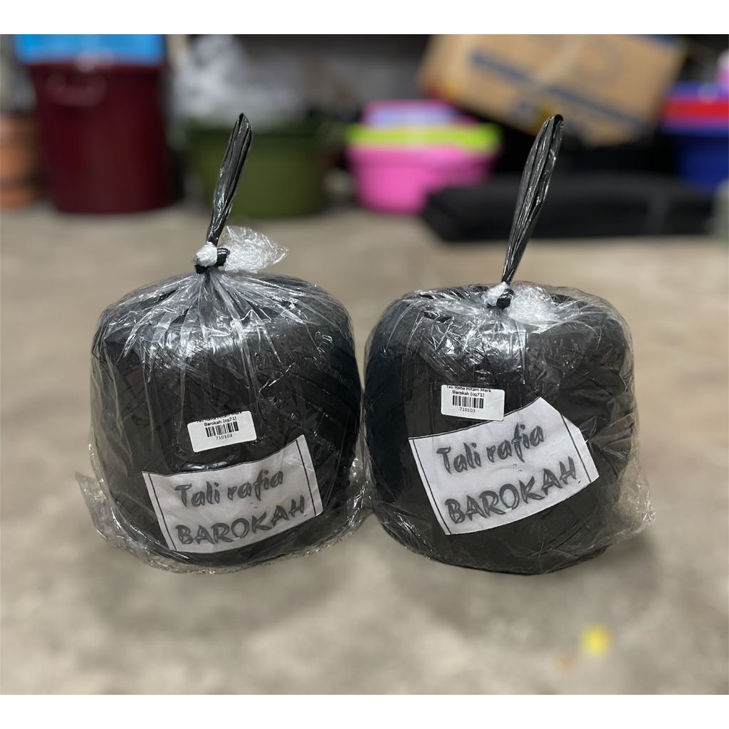 TALI RAFIA PLASTIK HITAM / TALI RAFIA ROLL BESAR / TALI RAFIA HITAM - MURAH