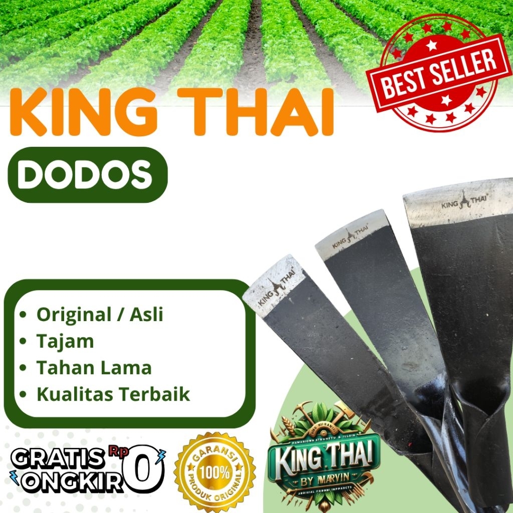 Dodos Sawit King Thai - Alat Panen Sawit Tajam, Awet, Original Asli, Gagang Kuat & Ringan