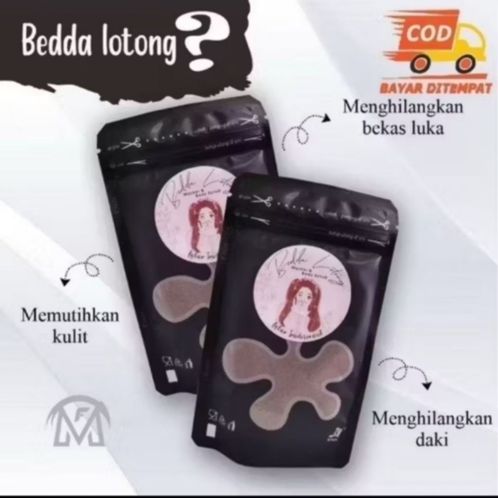 Original Bedak lotong bubuk / lulur bedda lotong / bedak lotong / lulur viral / lulur tradisional (c