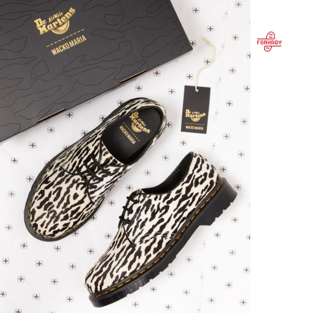 Sepatu Dr. Martens 1461 x Wacko Maria Hair On White