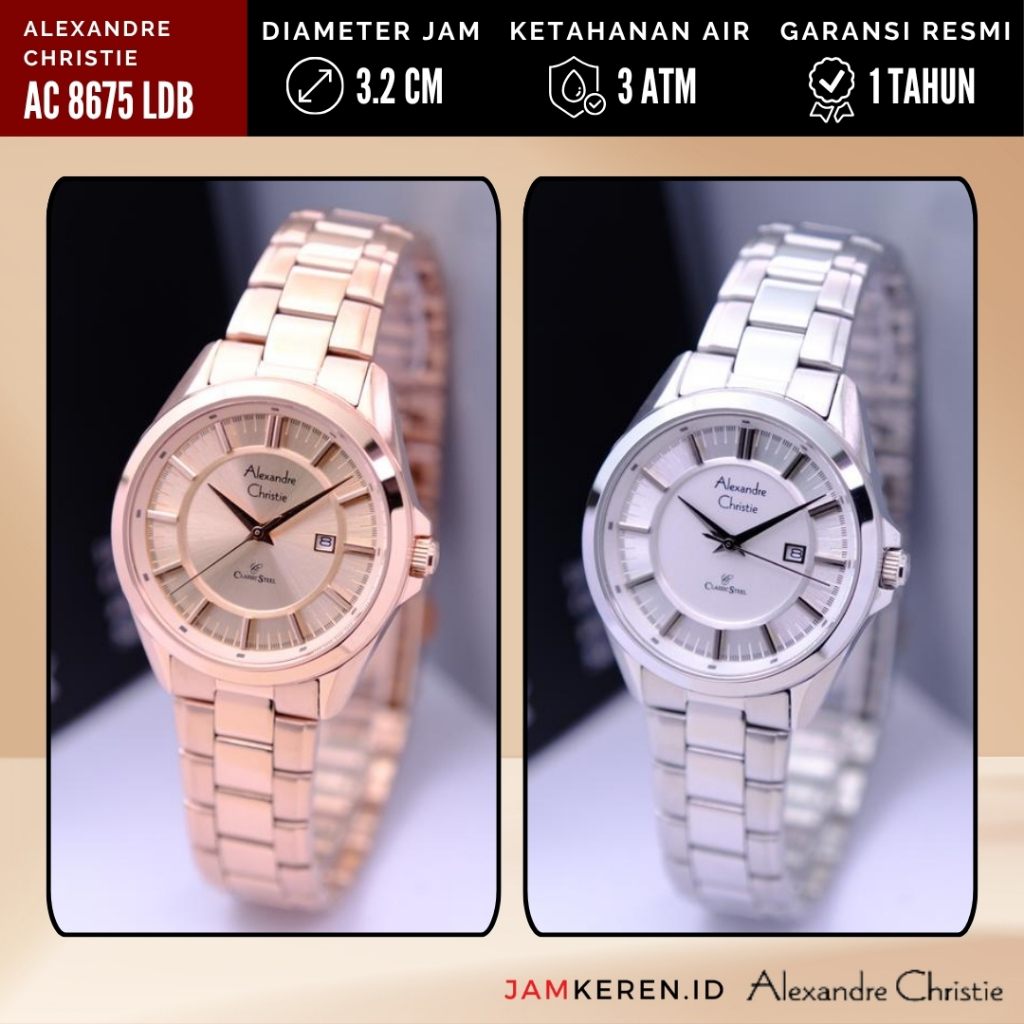 Alexandre Christie - Jam Tangan Wanita - Jam Wanita Elegan Mewah - AC 8675 LD Original Garansi Resmi