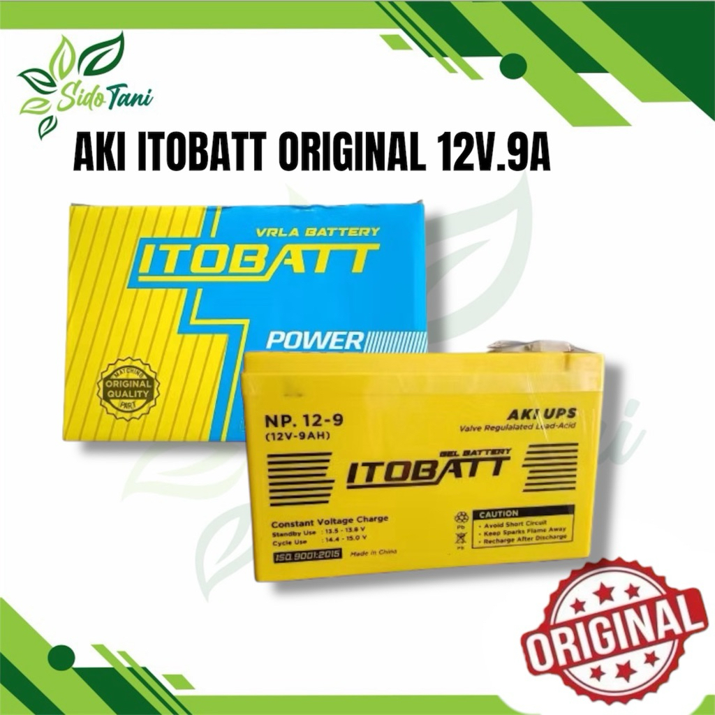 Aki Kering Tangki Elektrik 12V/9AH UPS dan Stabilizer Aki Selis NP.12-9 Resmi Dari Itobatt Bergarans