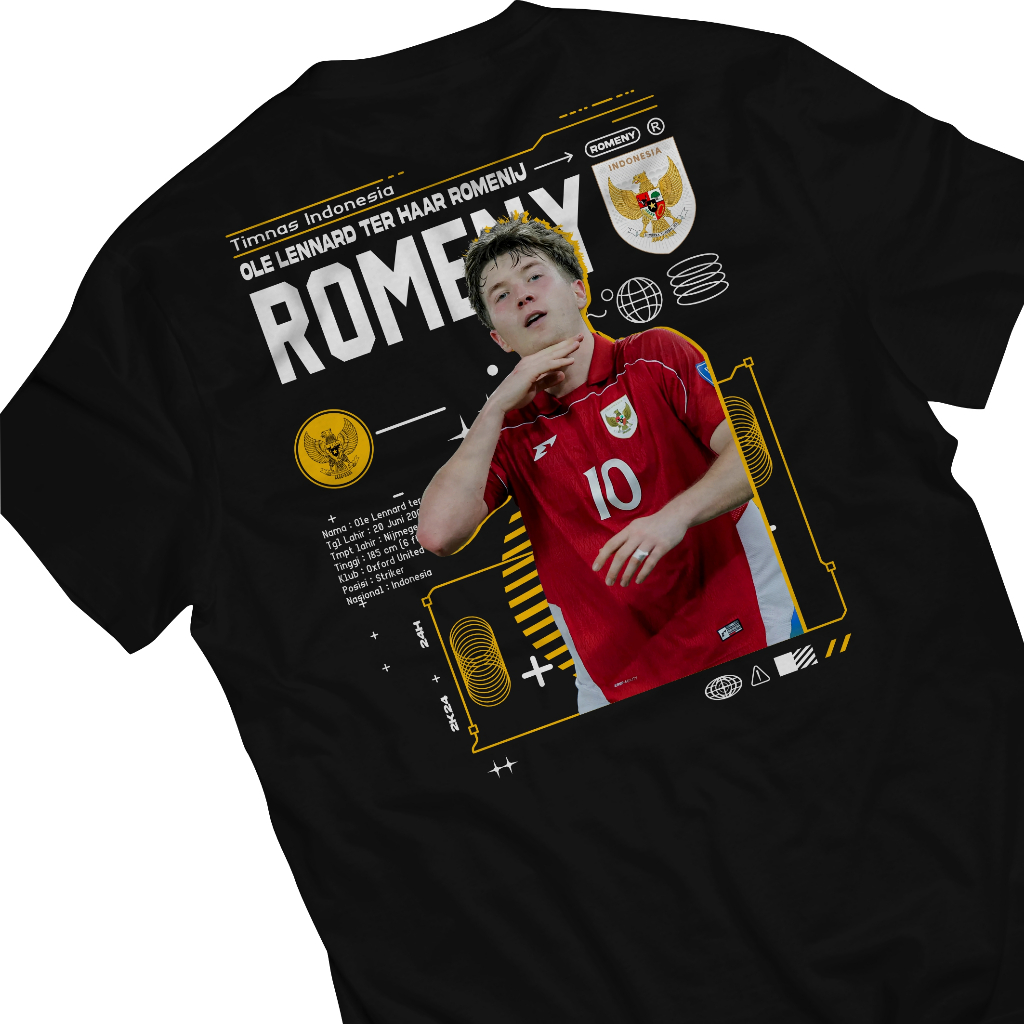 Baju Kaos Ole Romeny Timnas Indonesia Streetwear New Series Combed 30s Official Pemain Timnas Indone