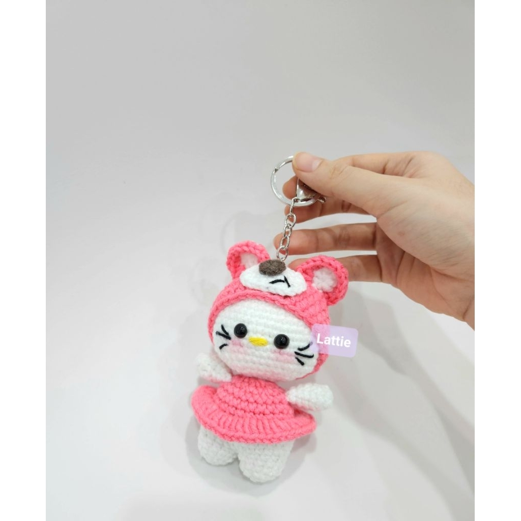 HANDMADE HELLOKITTY SANRIO KEYCHAIN/HELLO KITTY KEYCHAIN/GANTUNGAN KUNCI HELLO KITTY/GANCI HELLO KIT