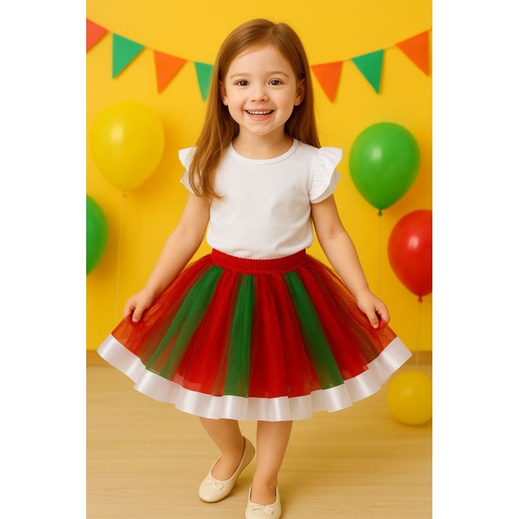 Rok tutu anak perempuan/Rok pelangi/dres tutu/dres tile/dres pesta ukuran 1-12tahuh