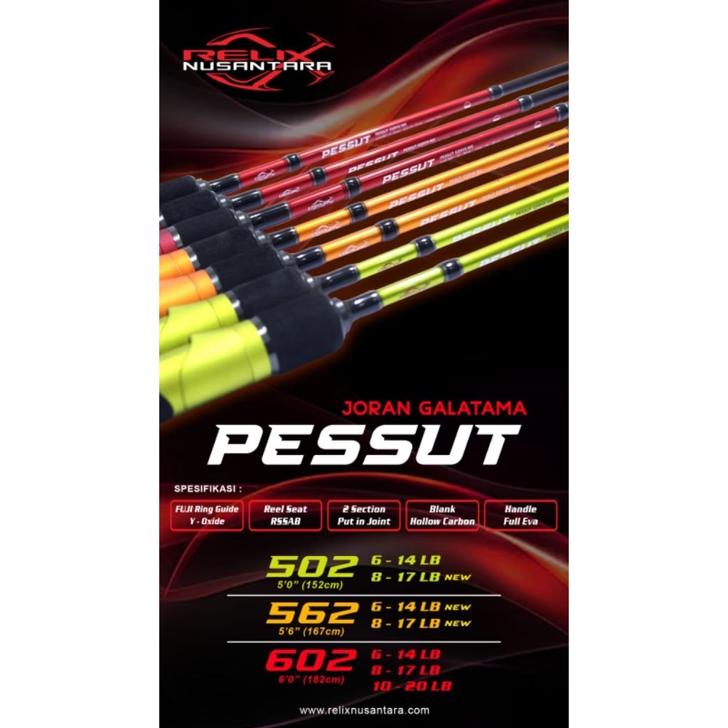 Joran Galatama Pessut 602 502 by Relix Nusantara, Ring Fuji, 180 cm 150 cm. joran empang