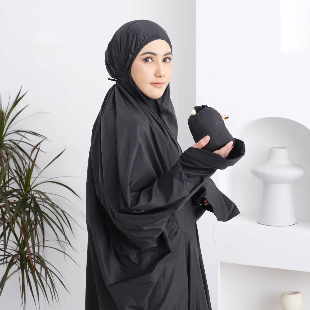 MUKENAYUNA - Perlengkapan ibadah sholat Mukena terusan polos parasut korea tas serut