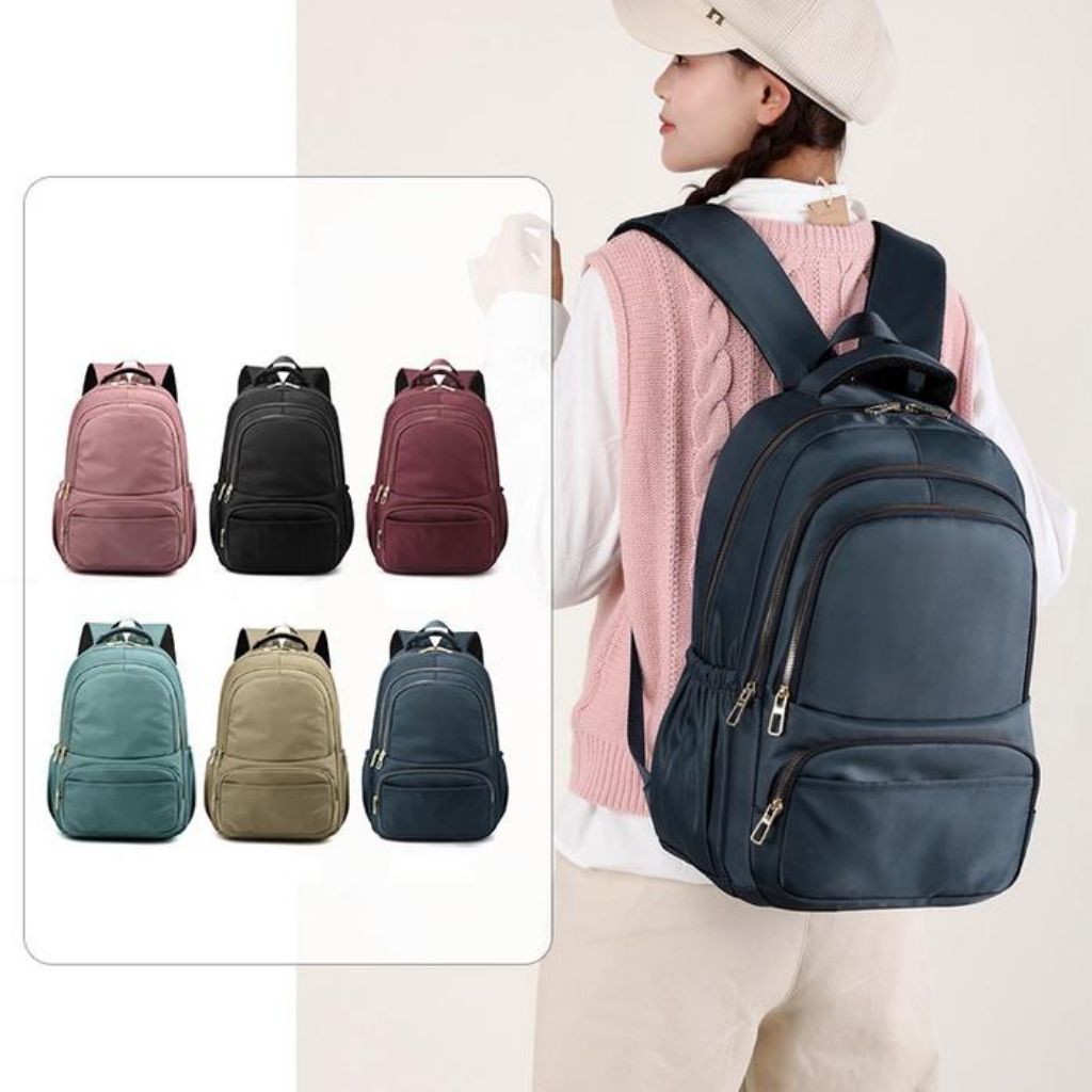 TAS RANSEL WANITA BOBO 9106-6 Backpack Besar Nylon Waterproof Anti Air
