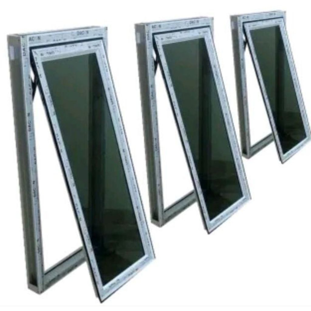 satu set kusen+jendela alumunium 3 in ukuran L 50.T 150. gratis Peking kayu