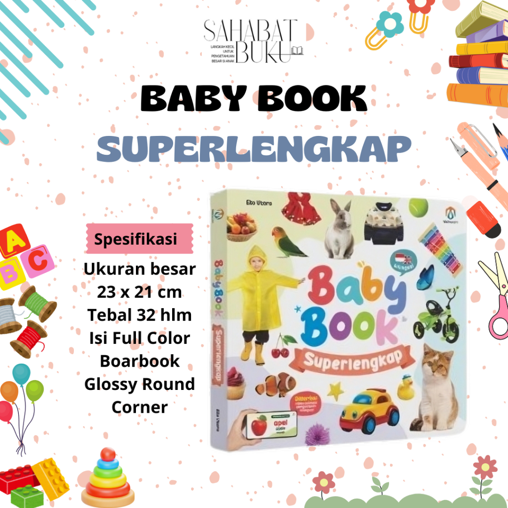 Buku Soft Baby Book Superlengkap Super Lengkap Sensory Newborn Journal English Series Anak Bayi 0 6 