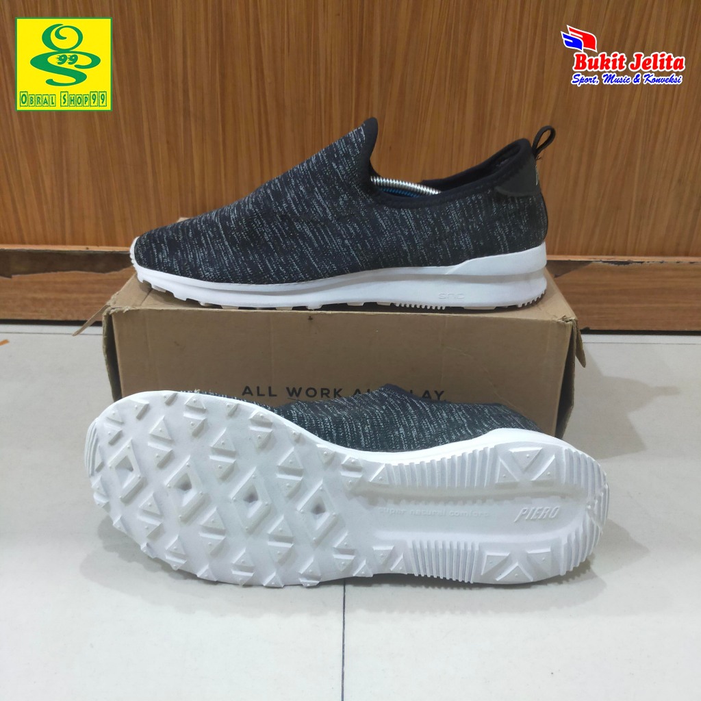 SEPATU LARI PIERO VENTURA KNIT BLACK ORIGINAL