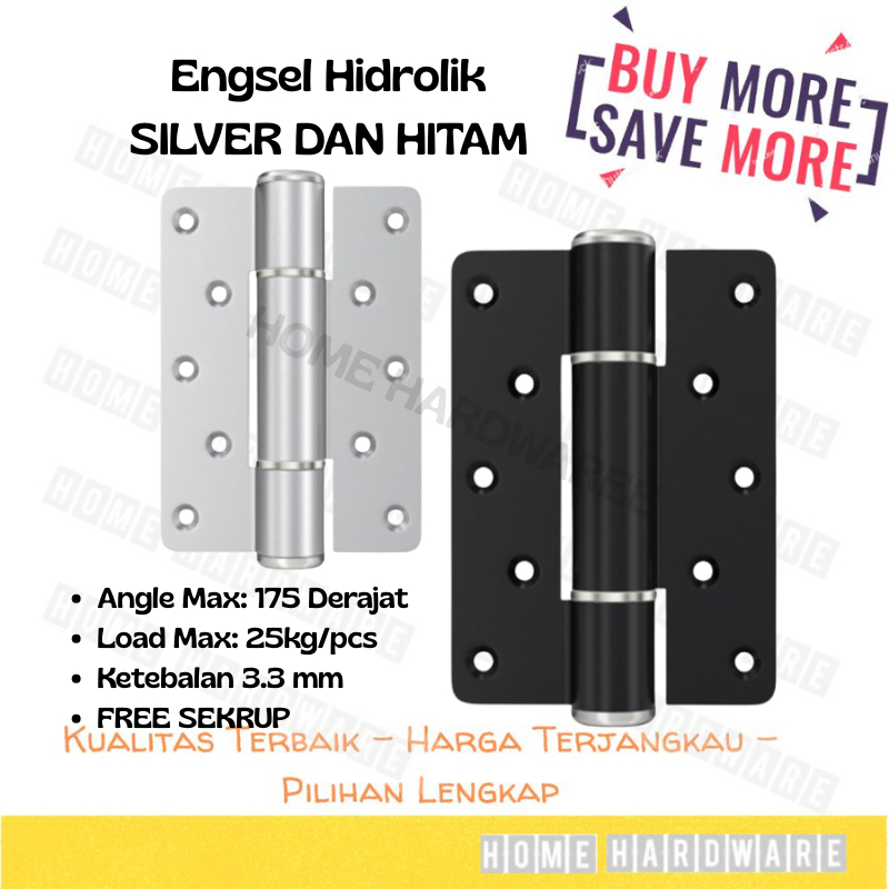 1 SET Engsel Pintu Otomatis Hidrolik / Engsel Hydraulic Hinge 1 PCS & 1 SET