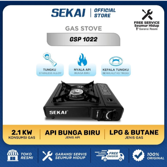 SEKAI Kompor Gas Portable 1 Tungku GSP 1022