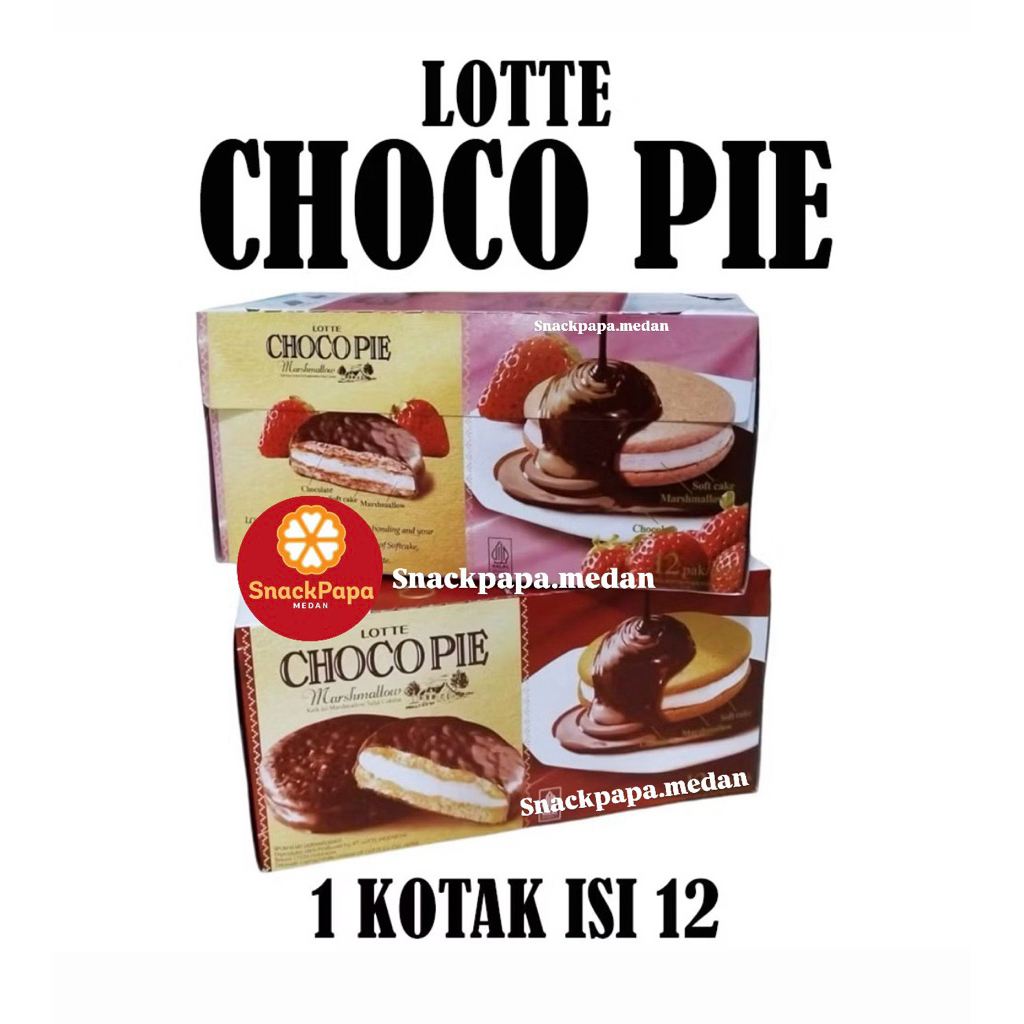 LOTTE CHOCO PIE COKLAT / LOTTE CHOCO PIE KEJU / LOTTE CHOCO PIE CHOCOLATE / LOTTE CHOCO PIE CHEESE /