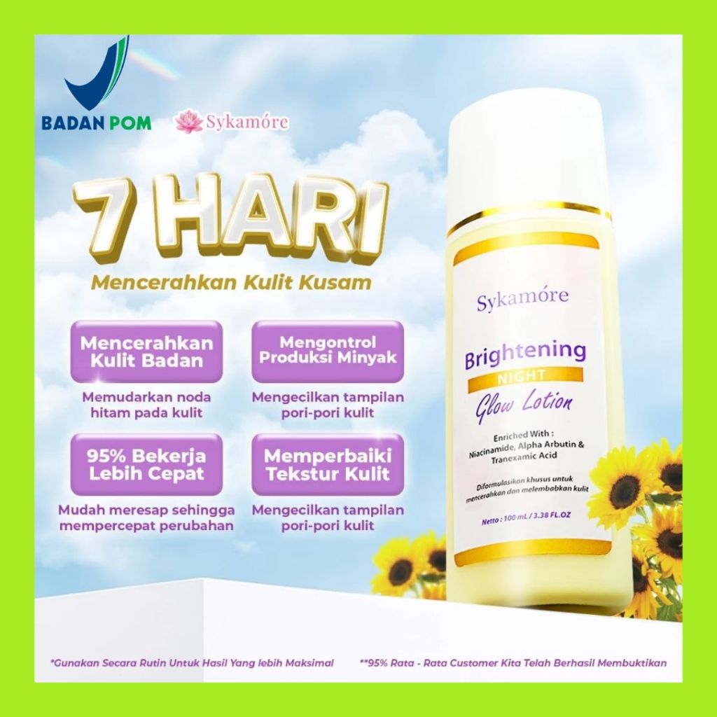 BPOM Hand Body Dosting Whitening Super Malam 10X Pemutih Badan Glowing 7 Hari HandBody Lotion Wangi