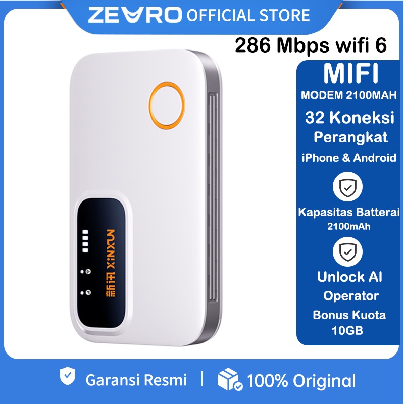 ZEVRO [Free Kuota 10Gb] UPLU Pocket Mifi 286 Mbps 4G Lte Modem Unlock All Operator Wifi Portable Cat