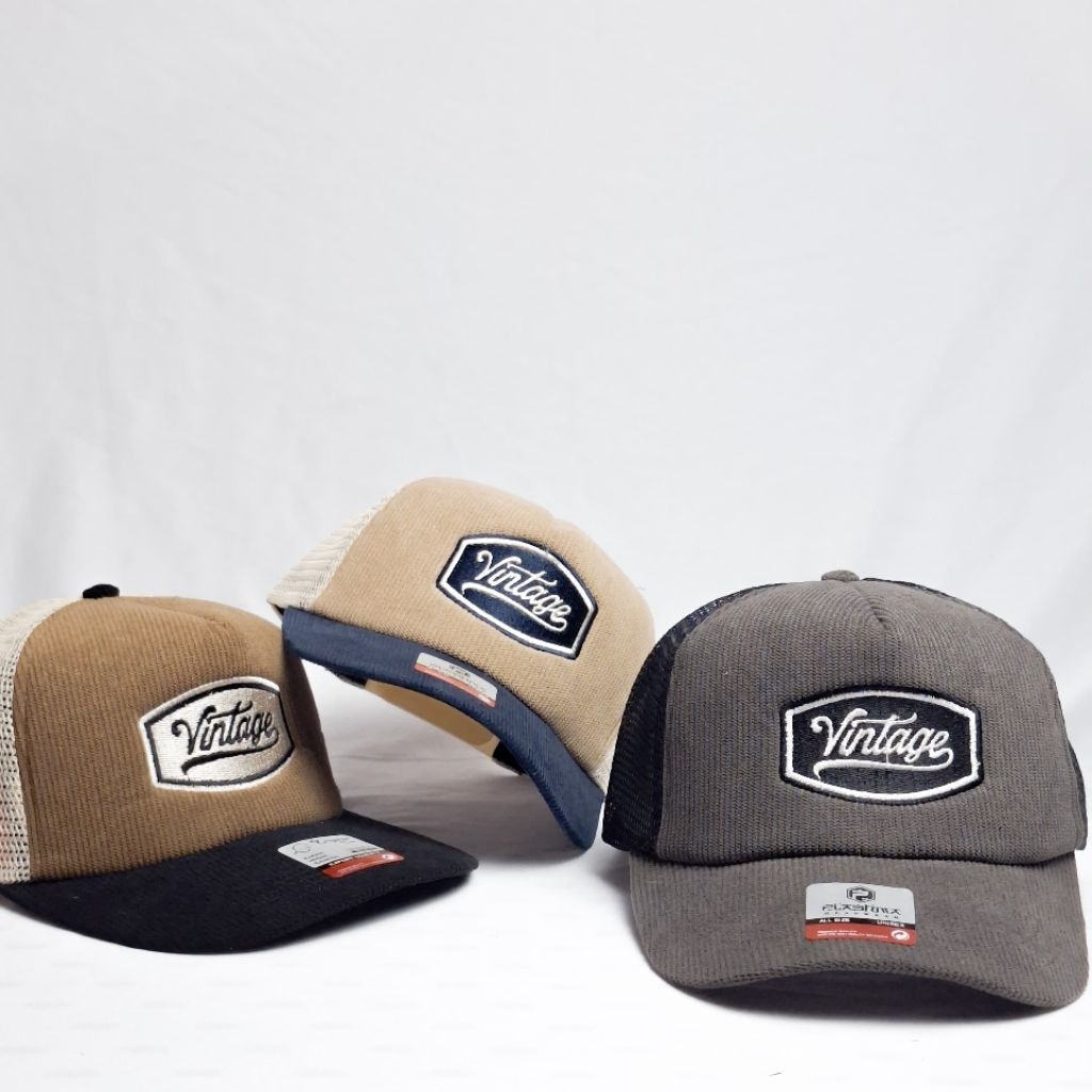 TOPI TRUCKER CORDUROY//BASEBALL JARING CORDUROY