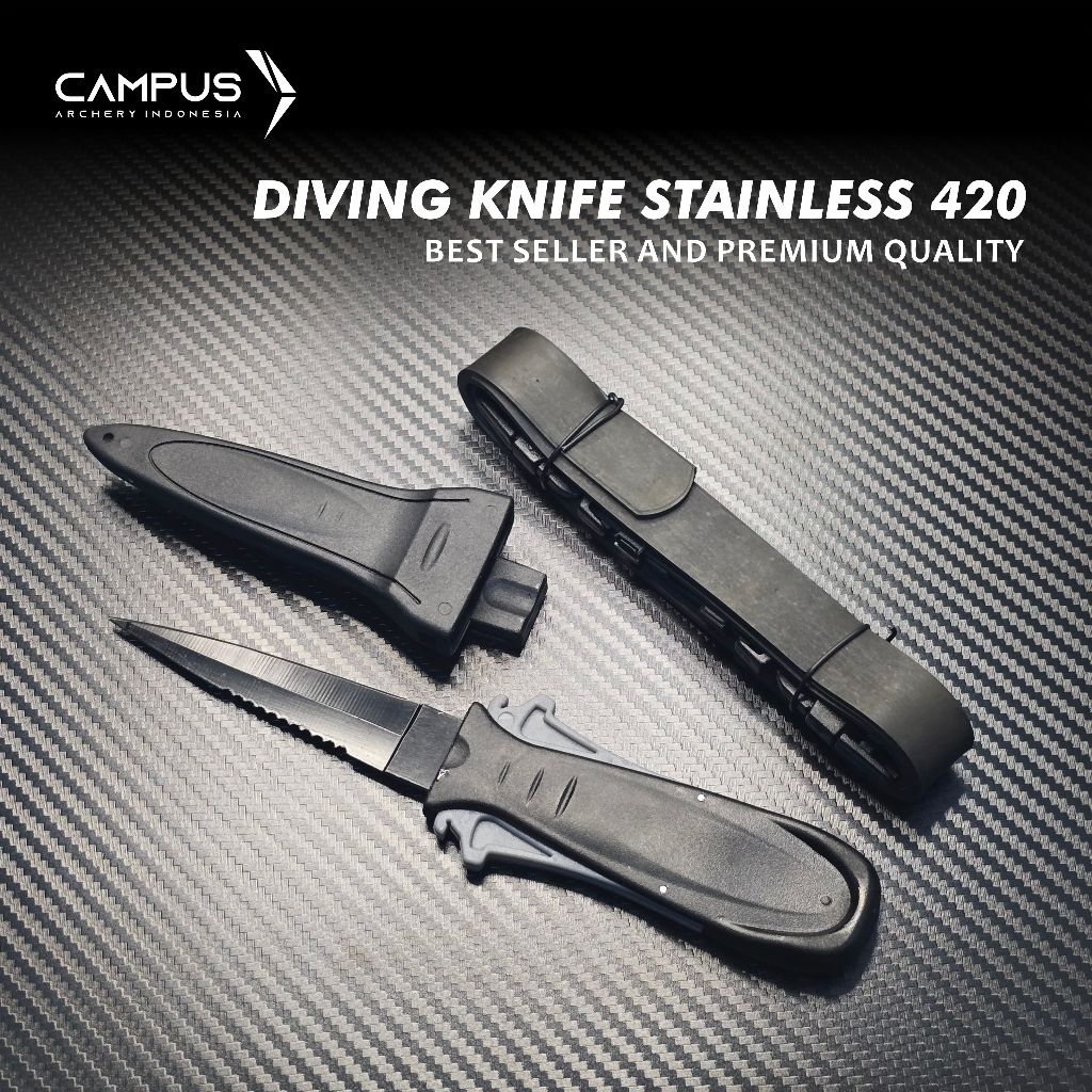 PISAU SELAM Diving Knife Stainless 420 Pisau Survival Tactical