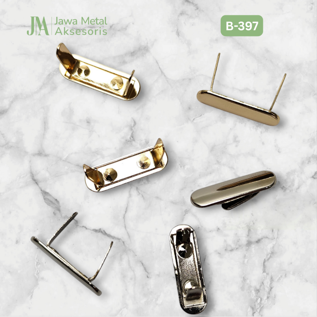 Plat Label Polos Custom Nama Brand Merk Hijab Fashion Tas Alloy Premium JMA Plat Label B-397